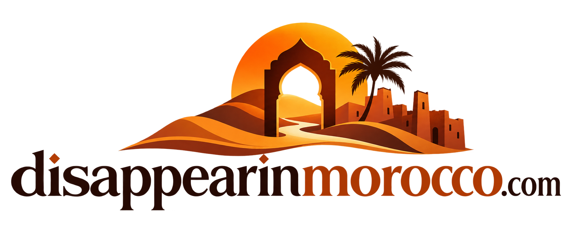 Moroccan Desert Arch Travel Logo